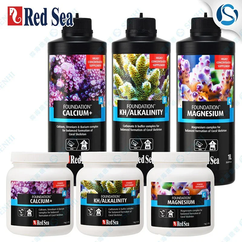 

Red Sea Basic Elements ABC Calcium Strontium Magnesium KH Additive Supplement SPS Coral LPS Powder Lifting