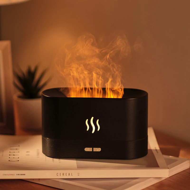 

Flame Aroma Diffuser Aromatherapy Essential Oil Air Humidifier Drop Shipping Customized LOGO Exclusive Link