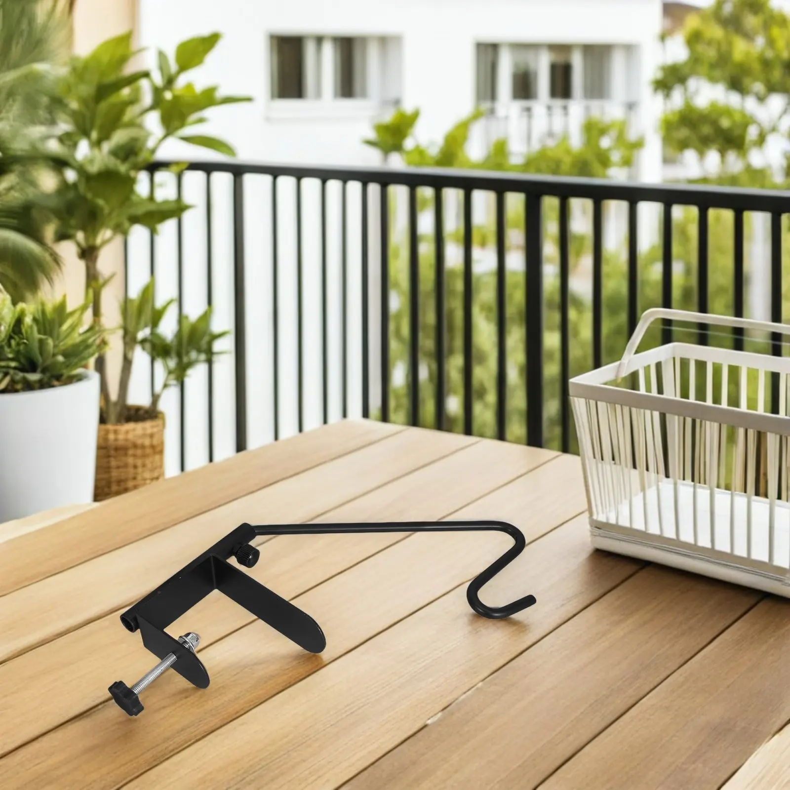 Stainless Steel Bird Feeder Hook Rotating Deck Railing Hanger for Bird Feeders Planters Wind Chimes Outdoor Use