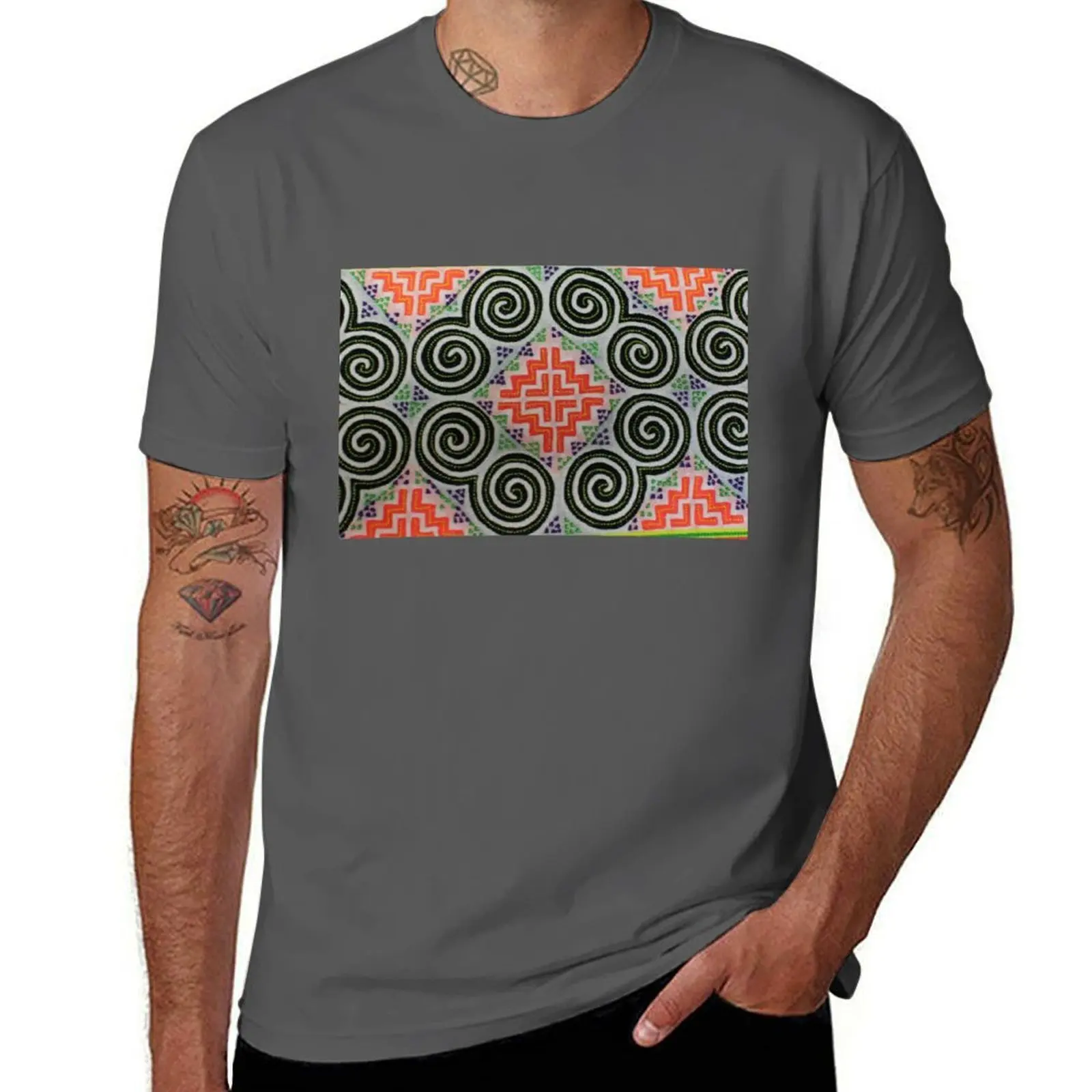 

Hmong Embroidery T-Shirt Lightweight Cooling Short Sleeve Tee