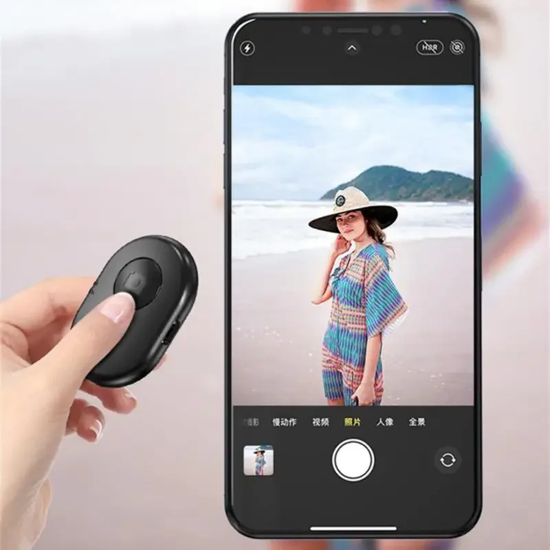 Rechargeable bluetooth-compatible Self-timer Selfie Stick Shutter Release Wireless Remote Controller Button for IOS Android