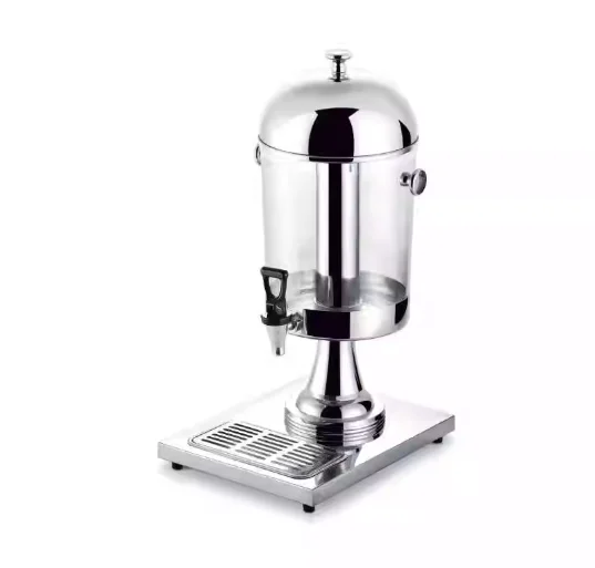 Dispensadores de jugo comerciales de triple cabezal para bebidas frías de autoservicio. Dispensador de Jugo de Acero Inoxidable de 24L para Buffet de Hotel