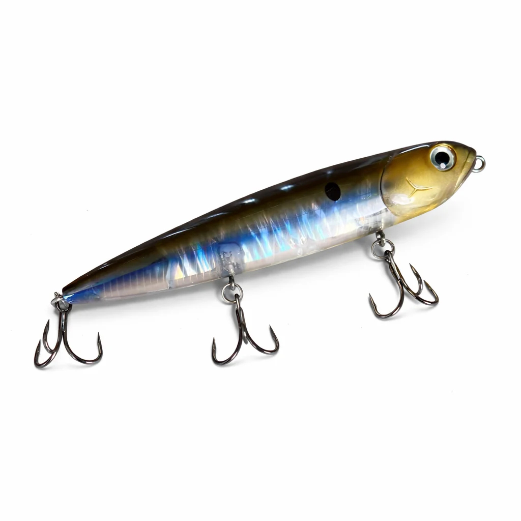 110mm 21g Topwater Popper Pencil Köder 3D Holographischer Laser Harter Angelköder für Salzwasser Seebarsch-Angeln – Detail 5
