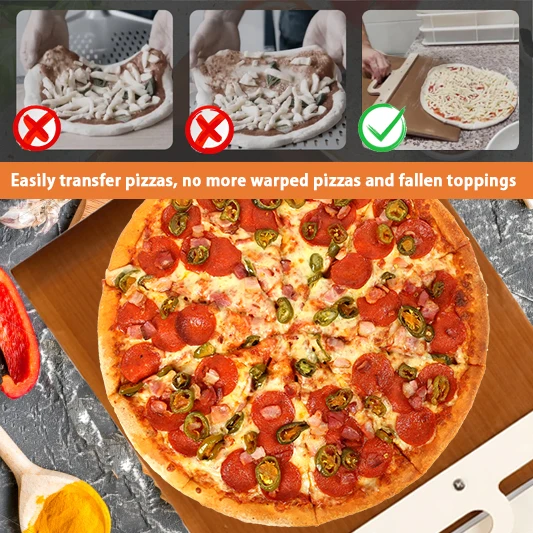 55*35cm Sliding Pizza Peel Shovel Removable Wooden Handle Pizza Spatula with Tarps Baking Tools Drop shipping