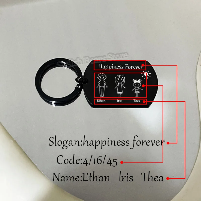 

Custom Engraved Family Members' Name Keychain Personalized Nameplate Keyring Stainless Steel Jewelry For Men WomenBirthday Gift