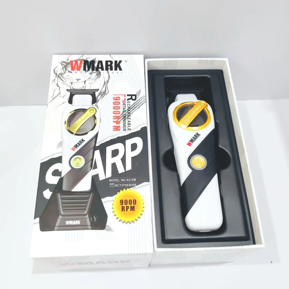 

Профессиональная беспроводная машинка для стрижки волос WMARK NG-9213W с основанием, магнитная левитация, 9000 об/мин, моторные гравировальные парикмахерские ножницы, лезвие DLC