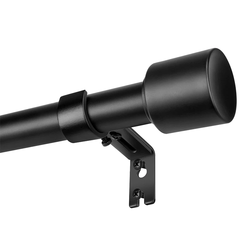 1-Inch Heavy Duty Adjustable Curtain Rod Matte Black Splicing Metal Rust-Resistant Extra Long Curtain Rod for Living Room Bedroo
