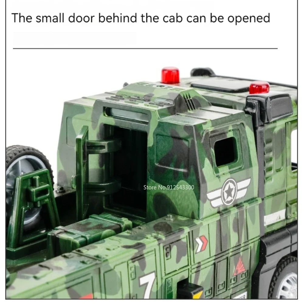 1:32 Missile Rocket Launcher Truck Drone Launch Automodel Speelgoed Militair voertuig Geluid Licht Pull Back Modellen Kindercadeautjes