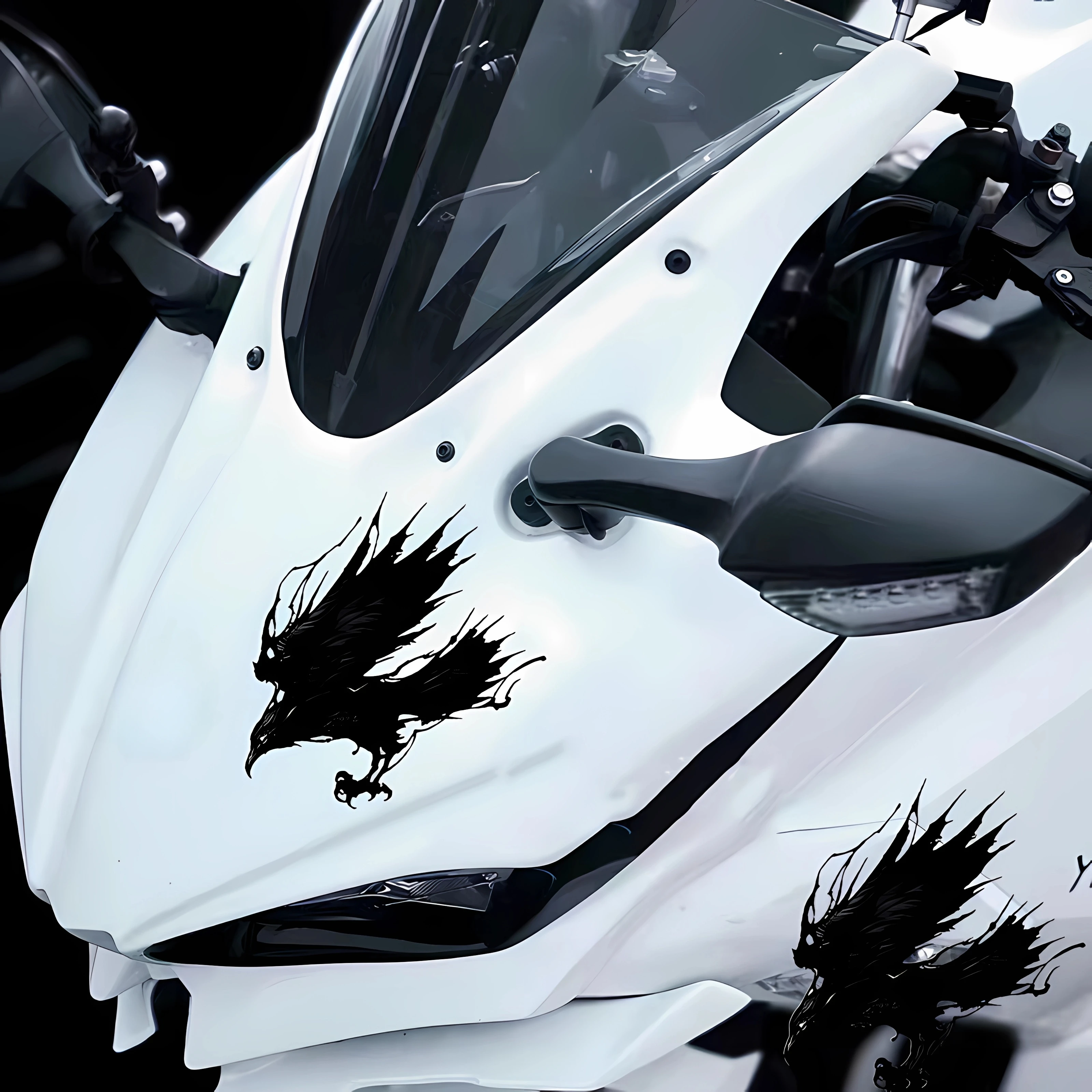 Raven Motorcycle Stickers Front Cowl Fuel Tank Side Fairings Fender Helmet Decoration Vinyl Decals Animal Motorcycle Accessories - Image 4