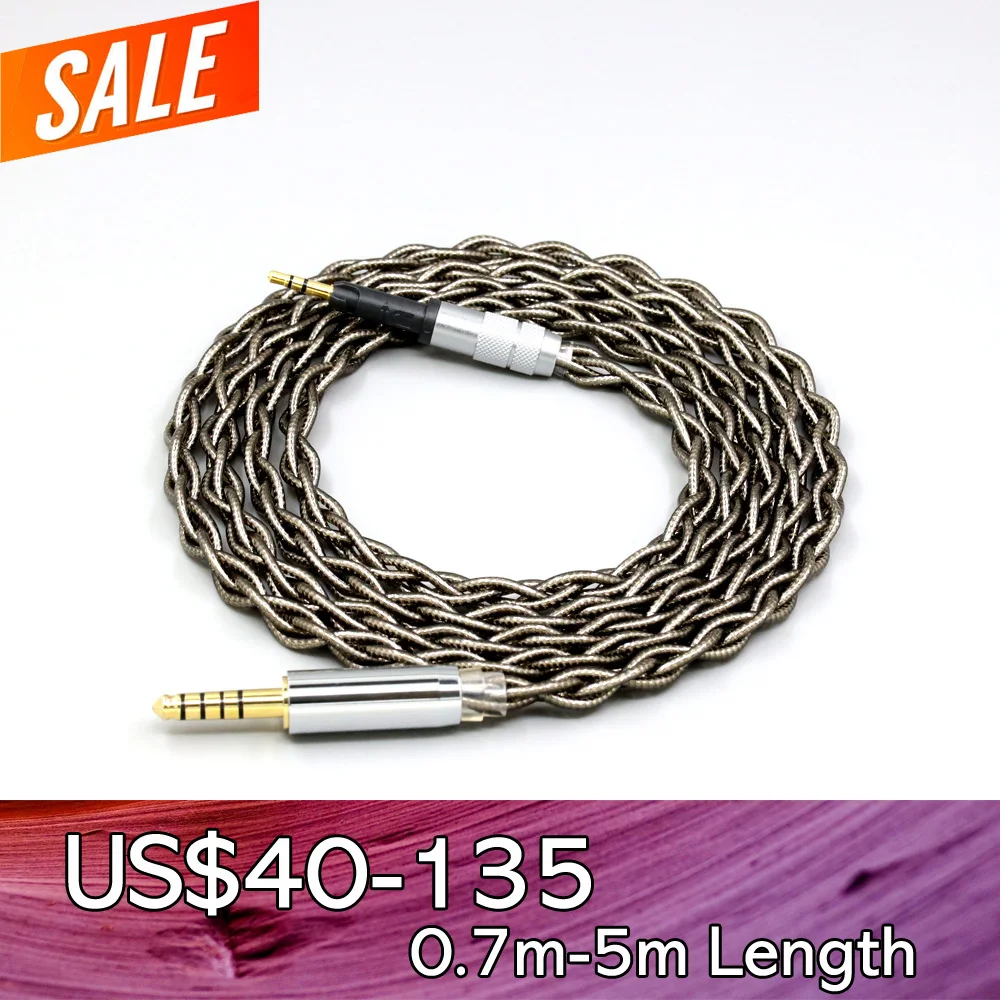 

99% Pure Silver Palladium + Graphene Gold Earphone Shielding Cable For Sennheiser HD6 HD7 HD8 MIX DJ HD595 4 core LN008227