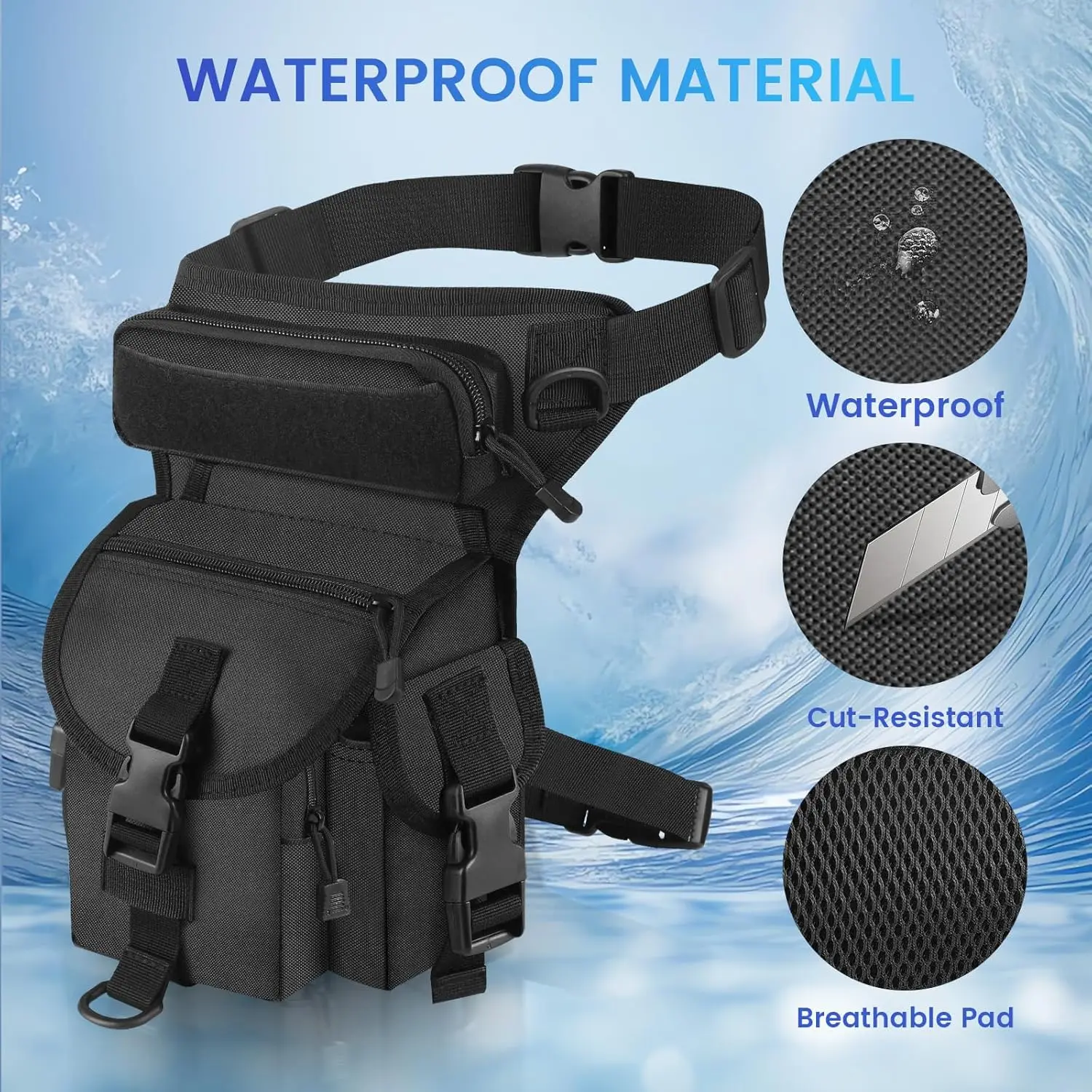 Drop Leg Bag for Men Women Military Thigh Pouch Outdoor Motorcycle Riding Hiking Waist Fanny Pack Travel Bag