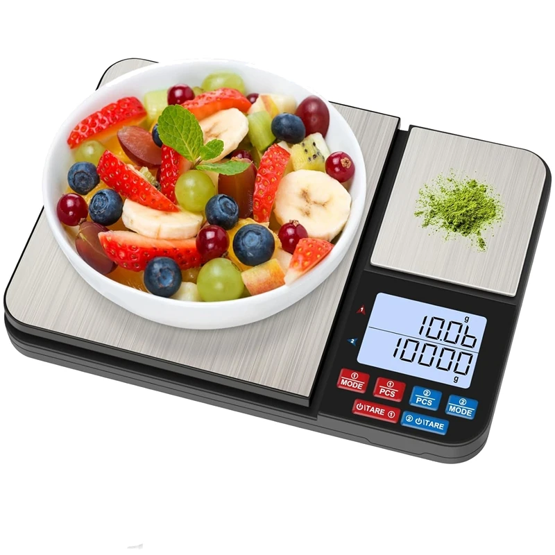 Dual Platform Kitchen Scale [10Kg/1G] Weighing Scales Kitchen High Precision Food Scale With LCD Display 1 Piece