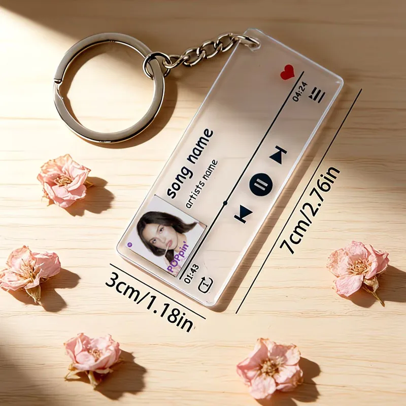 Customized Music Code Acrylic Keychain Personalized Custom Favorite Singer/Song Name Keyring JewelryFor Men Women Family  Gift