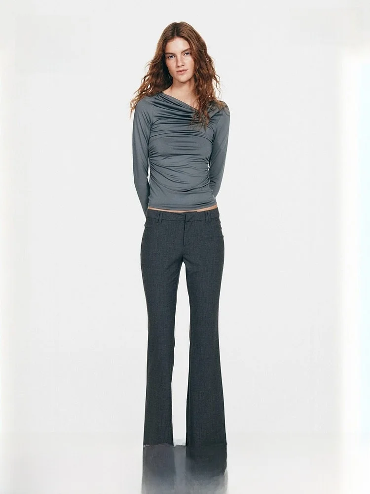 

Женские брюки H&M: повседневные, деловые, для офиса, длинные, 1298584, летние, профессиональные, для карьеры, модные