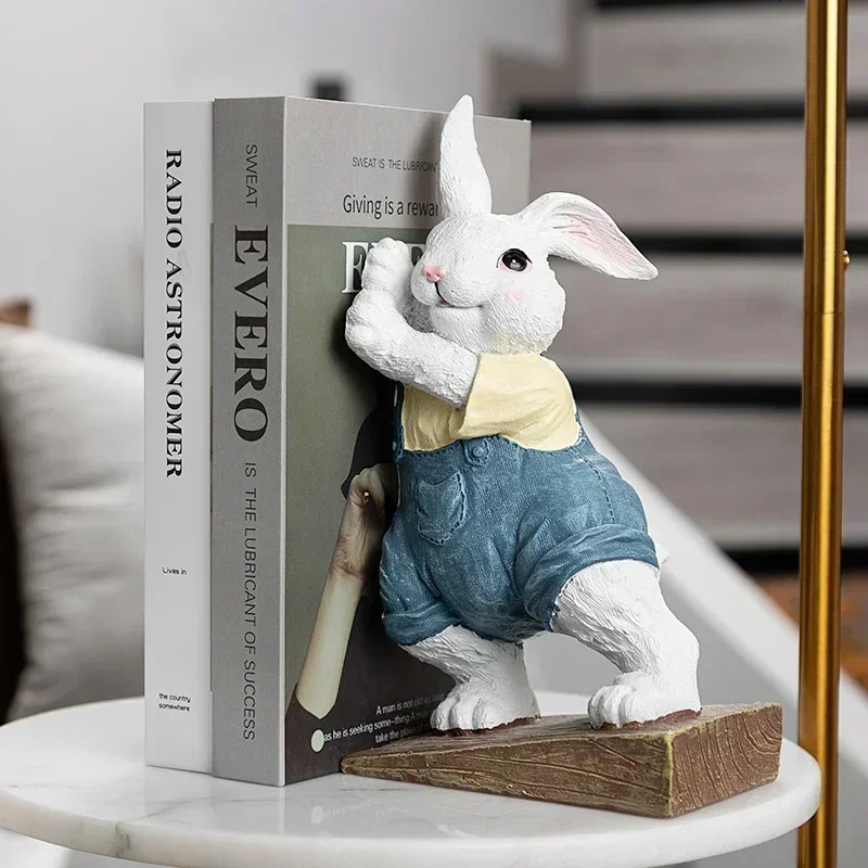 Block Door Windproof Plug No Punching Top Decoration Rabbit Girls Love Books Bookend Ornament