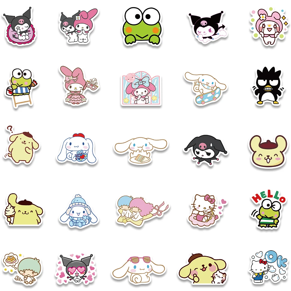 50/100 個漫画コレクション落書きステッカーハローキャット & フレンズデカール子供報酬ギター電話ラップトップステッカー