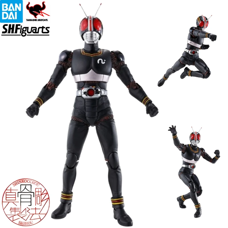 BANDAIS-Black SHF Tokusatsu شخصية أنيمي ، موديل قابل للتحصيل ، راكب مقنع ، هدايا للأطفال ، أصلي ، متوفر