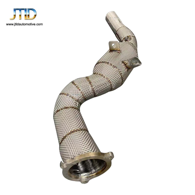 

High Flow Catless Exhaust Downpipes for JAGUAR XF 2016-2020 2.0T SS304 Stainless Steel With Heat Shield