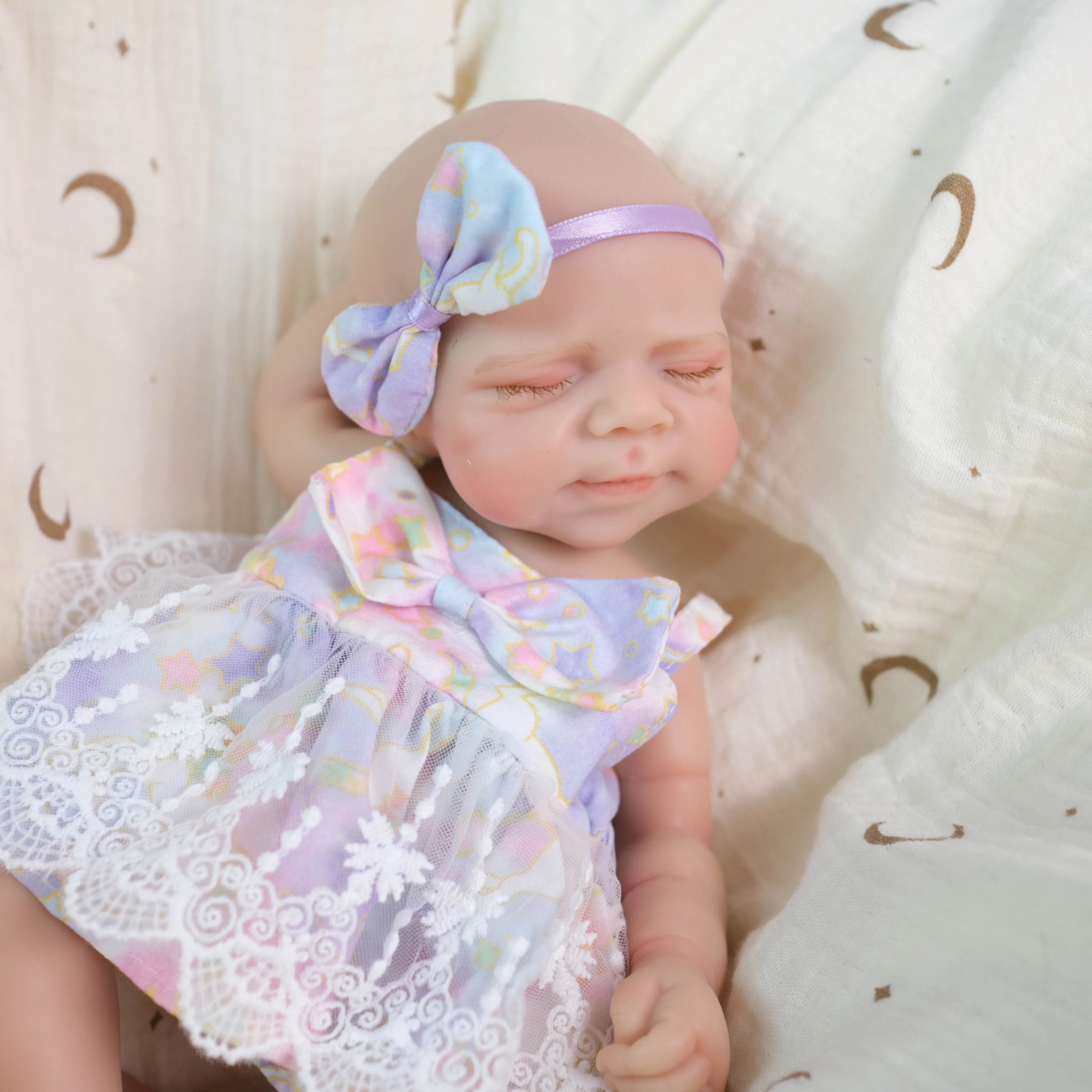 Npk 32cm tamanho premie platina silicone artesanal pascale super macio flexível elástico boca completa pode abrir pequeno item premie