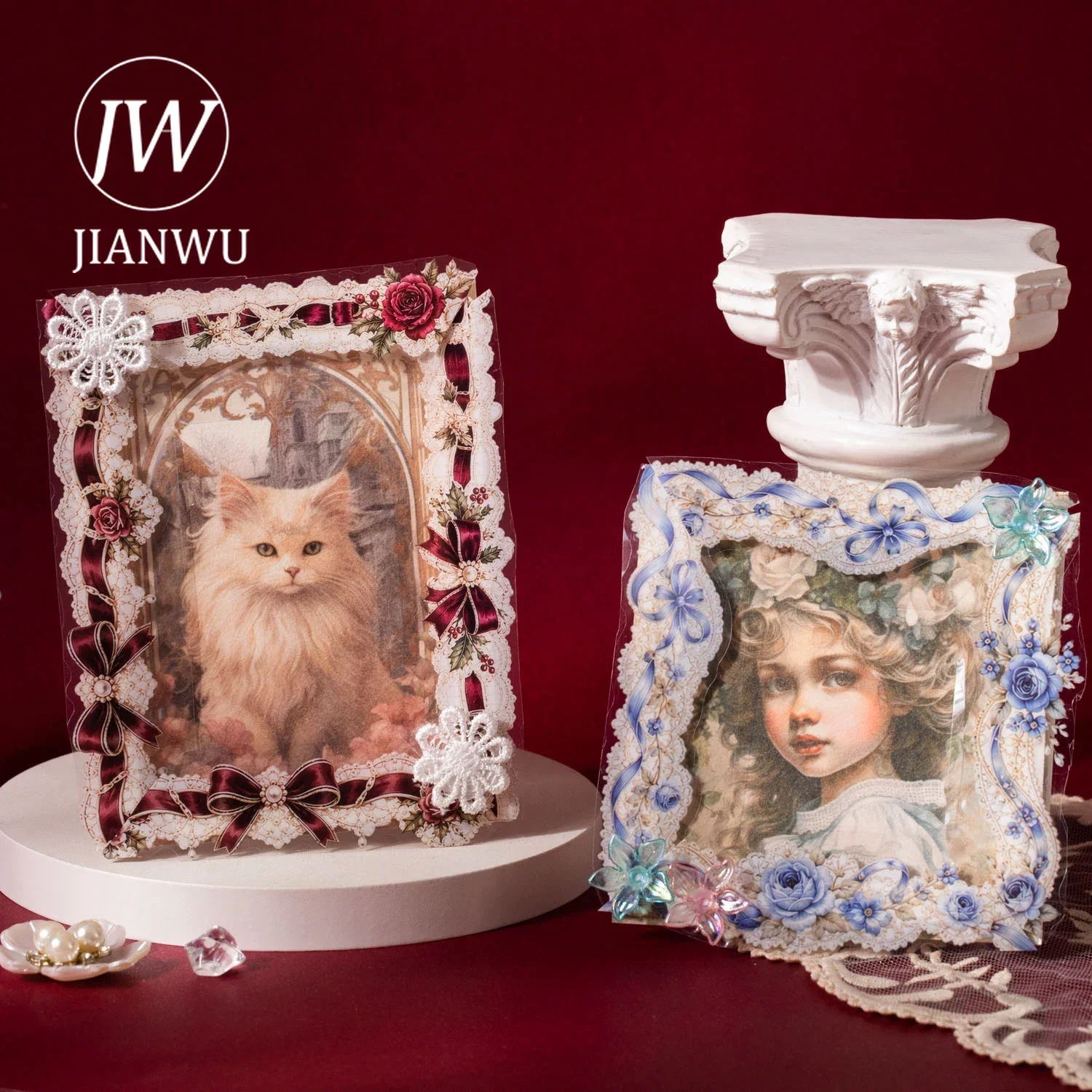 JIANWU 35mm*200cm Vintage Lace Flower Landscape Material Collage Scrapbooking PET Tape Creative DIY Journal Stationery - view 4