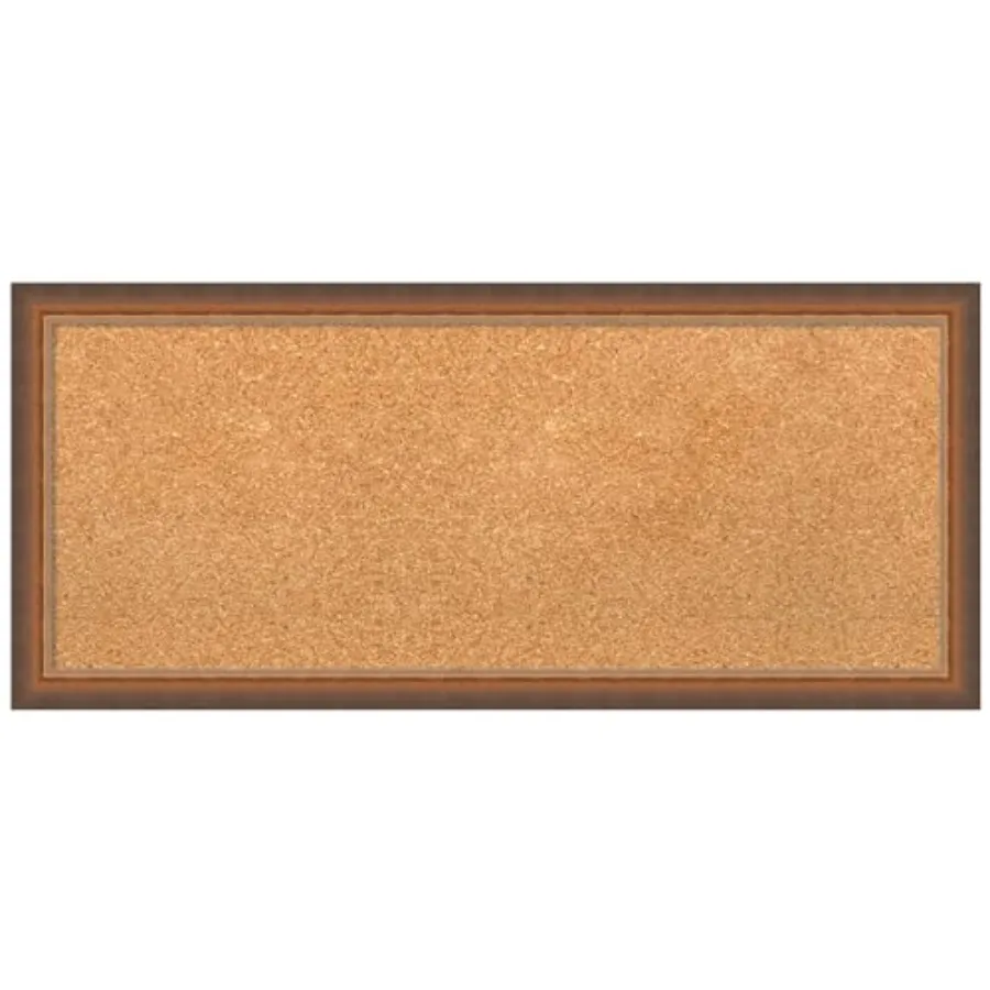 

Натуральная пробковая доска для стен 14x32, доска для заметок с бронзовой рамкой, средняя пробковая доска для офиса, декор для дома, современный органайзер