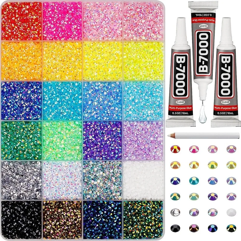 

Multicolor Resin Rhinestone Kit Sparkling DIY Decoration Jelly Rhinestones Craft Supplies Flatback Gems for Glasses Decoration