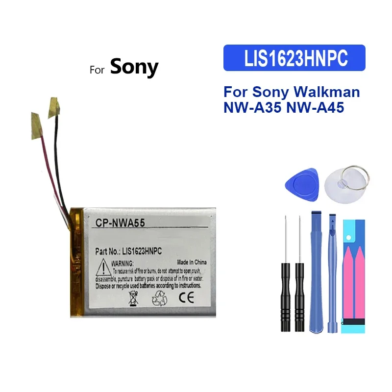 1500mAh Battery LIS1623HNPC For Sony Walkman NW-A35 NW-A45 NW-A46 NW-A47 NW-A55 NW-A56 NW-A57 NW-A105 NW-A106 NW-A107 MP4