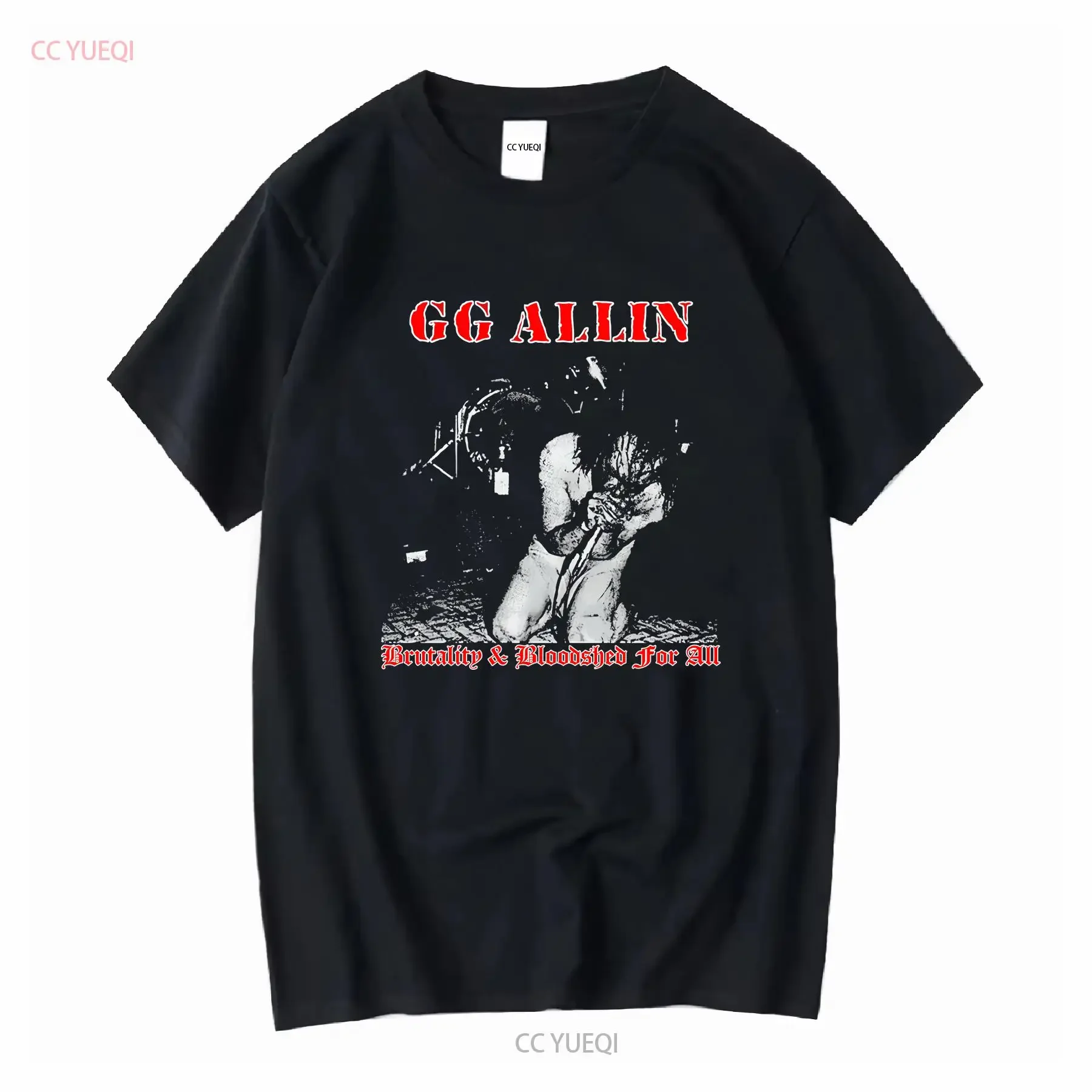 Camiseta GG Allin Brutality and Bloodshed for All, estilo vintage punk rock Reagan, juvenil, vintage, lavada, versátil y a la moda