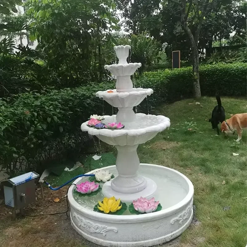 ModernHome Garden Yard Decoration Outdoor Large Fiberglass Fountain with Water Features