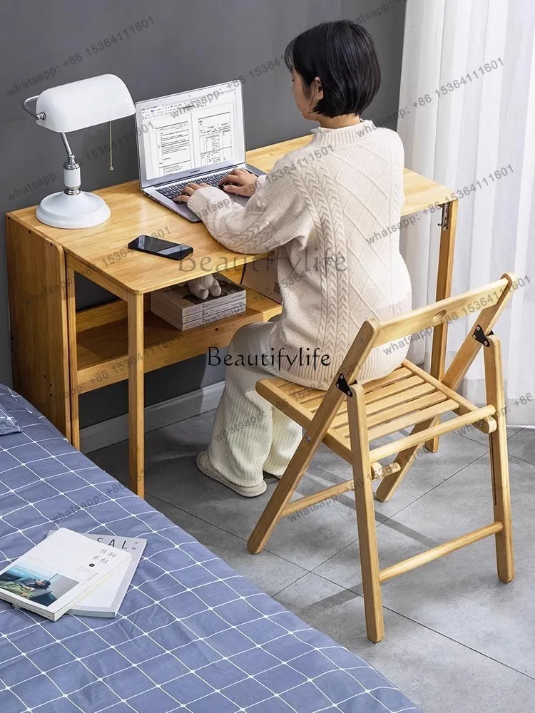 Folding Desk Computer Office Home Small Desktop Solid Wood Writing Work DeskFactory Direct