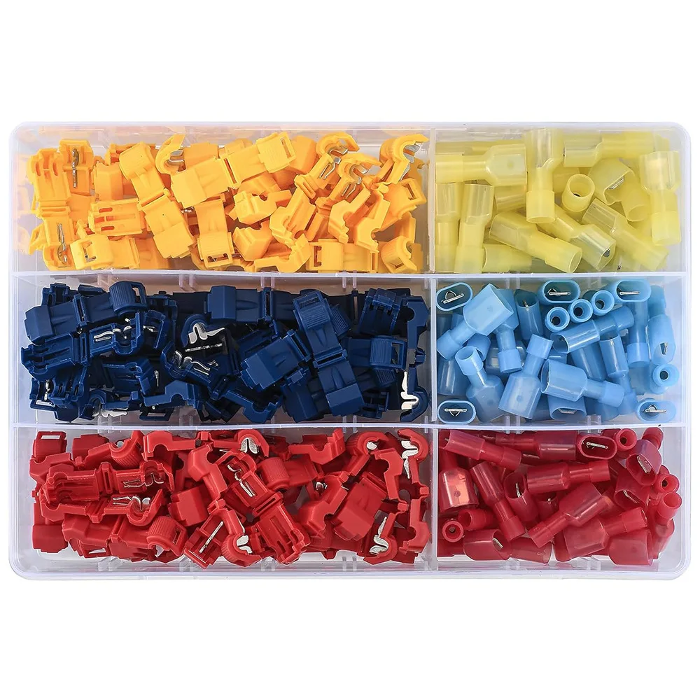 180Pcs T-Tap Quick Splice Wire Terminals, Nylon Insulation Displacement Connectors for Main Cable Branch Wiring