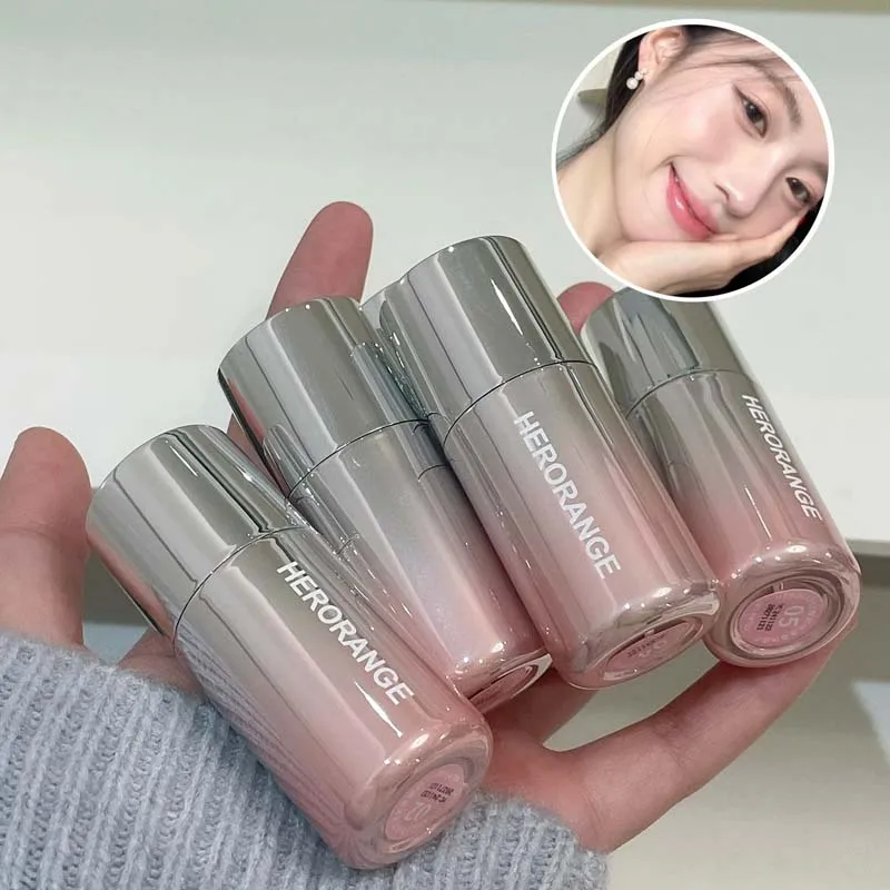 Fard in polvere liquido coreano Miglioramento naturale Colore Fard in polvere multiuso opaco a bassa saturazione Lucidalabbra liquido