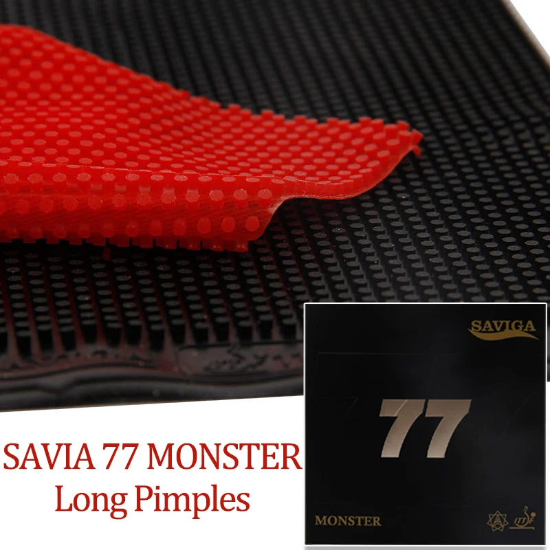 Original Saviga 77 Monster OX Table Tennis Rubber Long Pimples Non-Curing Balck Red Ping Pong Rubber without Sponge