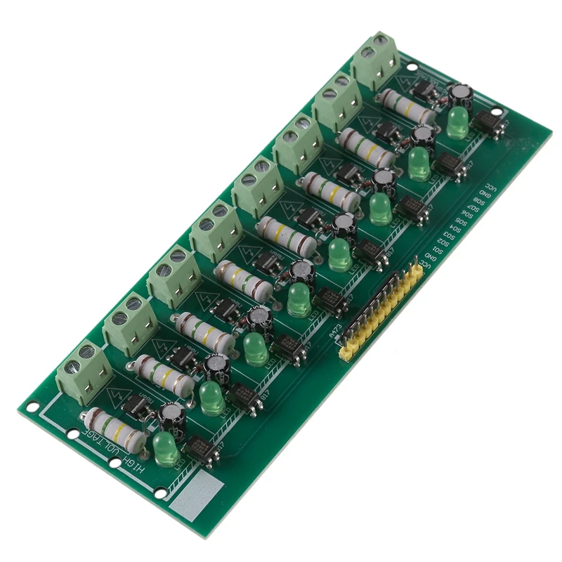 Módulo de Isolamento Optoacoplador para Isolamento PLC, Tensão Detectar Board, Adaptativo 3-5V, 8 Bit, AC 220V