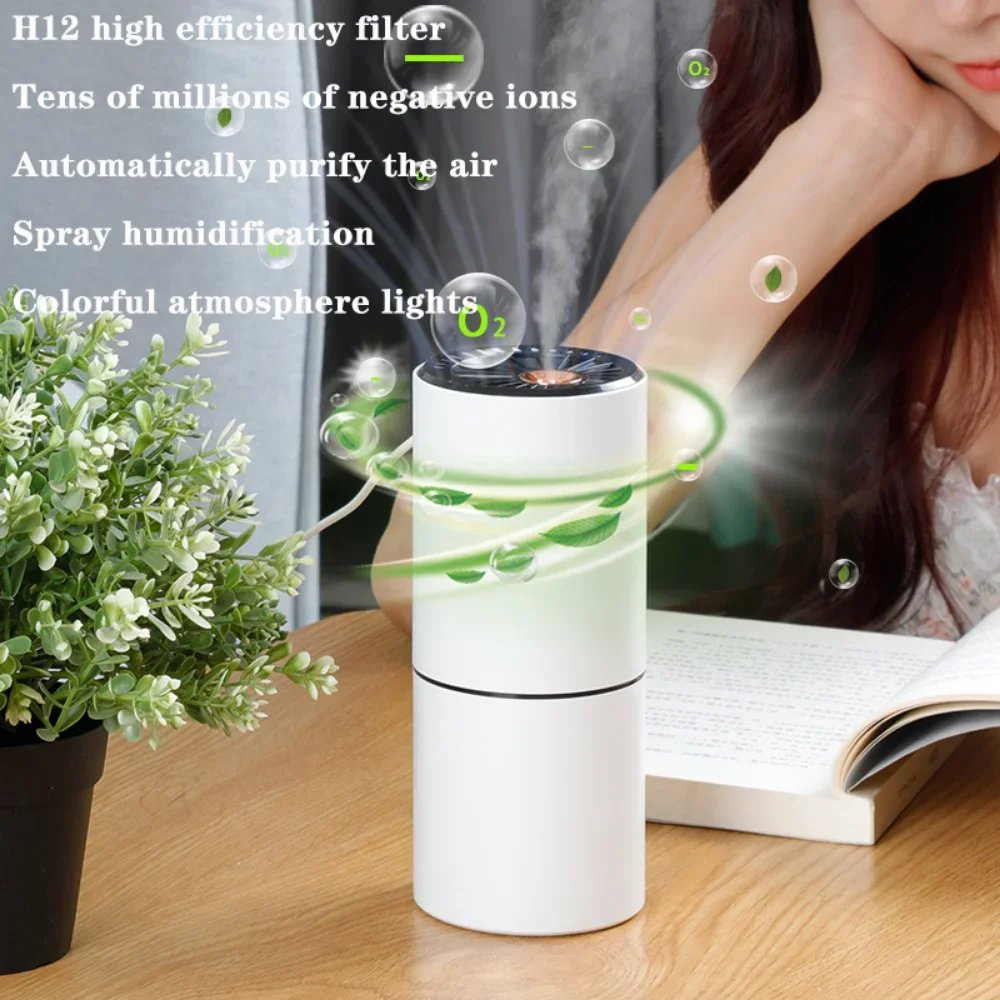 Auto Air Purifier Reiniger Negative Ionen Generator Spray Lufterfrischer Air Ionisator Sauerstoff-bar Bunte lichter Tragbare Luftbefeuchter