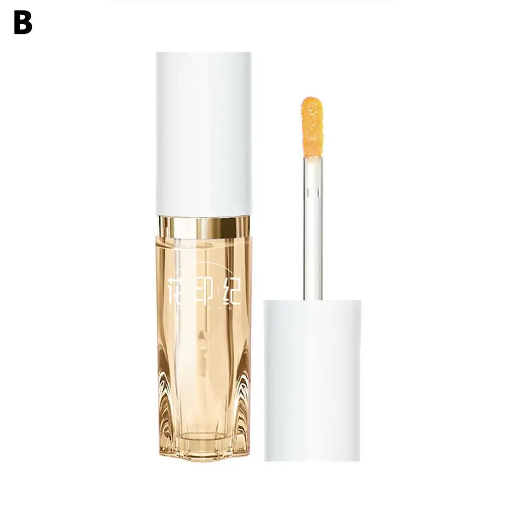 Pink Oranget Glass Lip Oil Moisturizing Transparent Lip Lipstick Gloss Lip Plumper Liquid Brush Nutritious Big Makeup Care O3S7