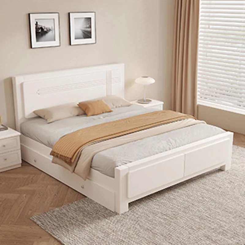 Double Modern Bed Luxury Bedroom Children Baby Floor Wooden Design Sleeping Mobile Bed Princess Muebles Lounge Suite Furniture