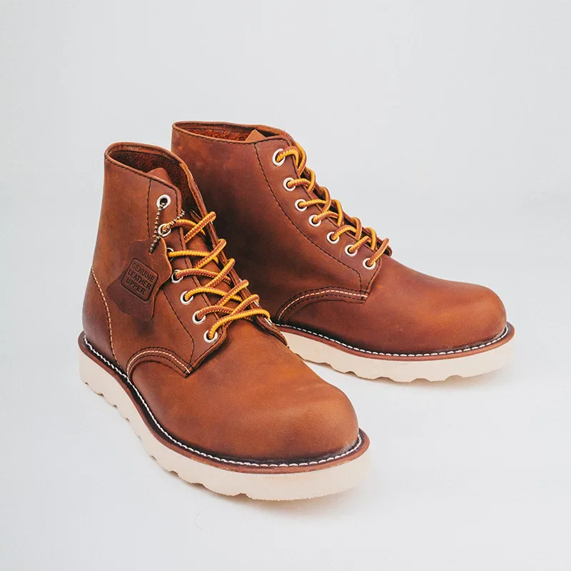 2025 Spring Vintage Quality Men Casual Shoes Handmade Goodyear-Welted Cow Leather Dress Ankle Boots Platform Motorcycle Boots