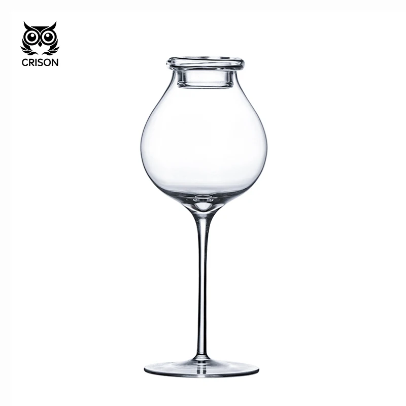 CRISON TT6201 Whiskey Glass 245ml Crystal Tasting Cup with Lid for Enhanced Flavor Experience