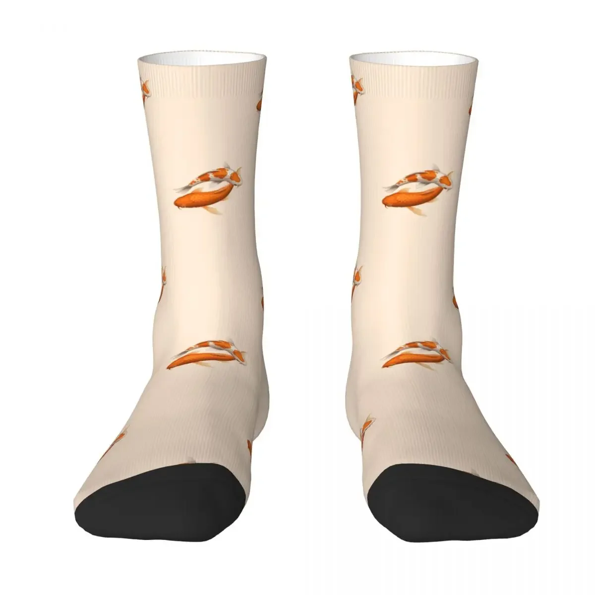 Orange und weiße Koi Fisch Socken Harajuku super weiche Strümpfe die ganze Saison lange Socken Zubehör für Unisex Geschenke