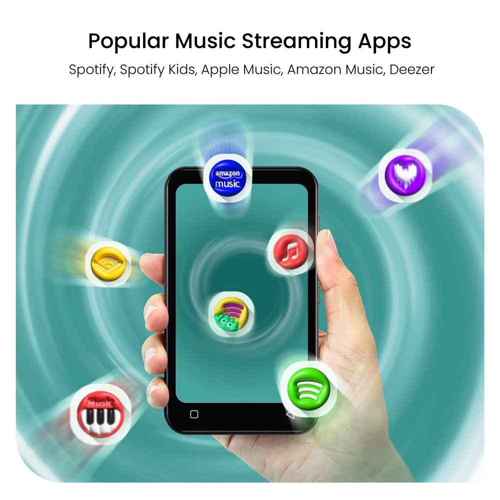 مشغل موسيقى MP3/MP4 محمول يعمل بنظام أندرويد ومكبرات صوت بلوتوث وواي فاي، يدعم Spotify Premium Dac، dap، راديو، HiFi Player Walkman #3