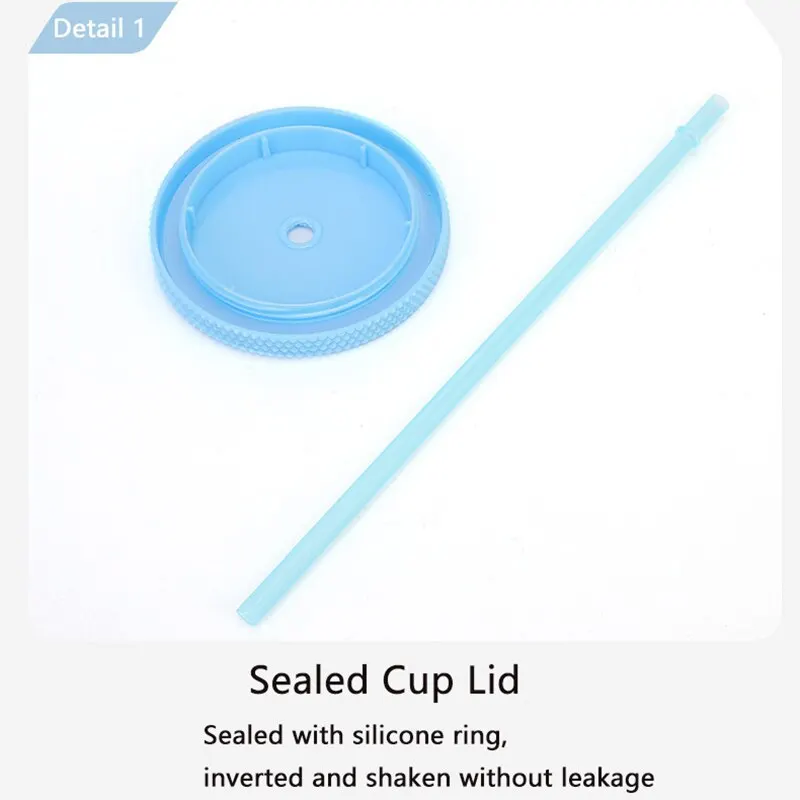 Gradient Plastic Cup Creative Double Straw Plastic Cup Portable Large Capacity Durian Cup Cool Portability Kitchen Product