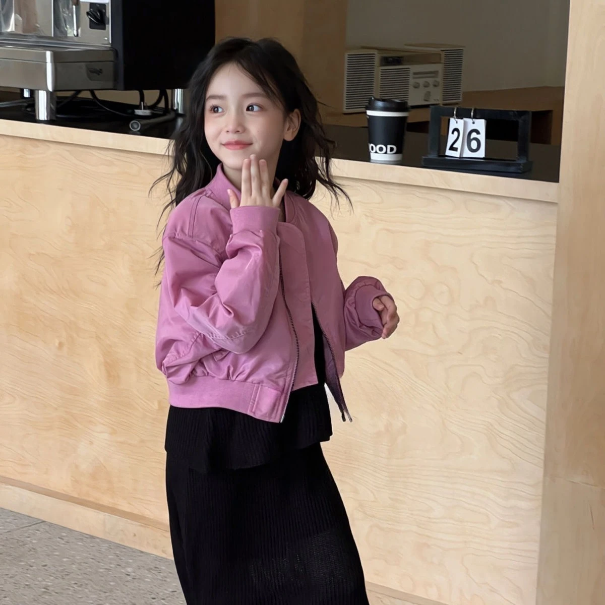 Child Clothing Korean Children's Girls' Outerwear Autumn and Spring New Casual and Fashion Jacket Kids Solid Color Coat view 2