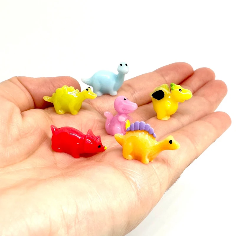 

6/12PCS Tiny Resin Dinosaurs Miniatures, Mini Animals Figurines for Home Desk Fairy Garden Micro Landscape DIY Craft Decoration