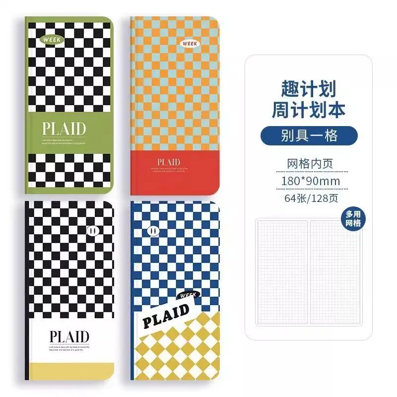 Planificador de manual semanal, libro de cuadrícula, alto valor, cuaderno de manual H5 de superficie dura de transporte cuadrado, papelería coreana