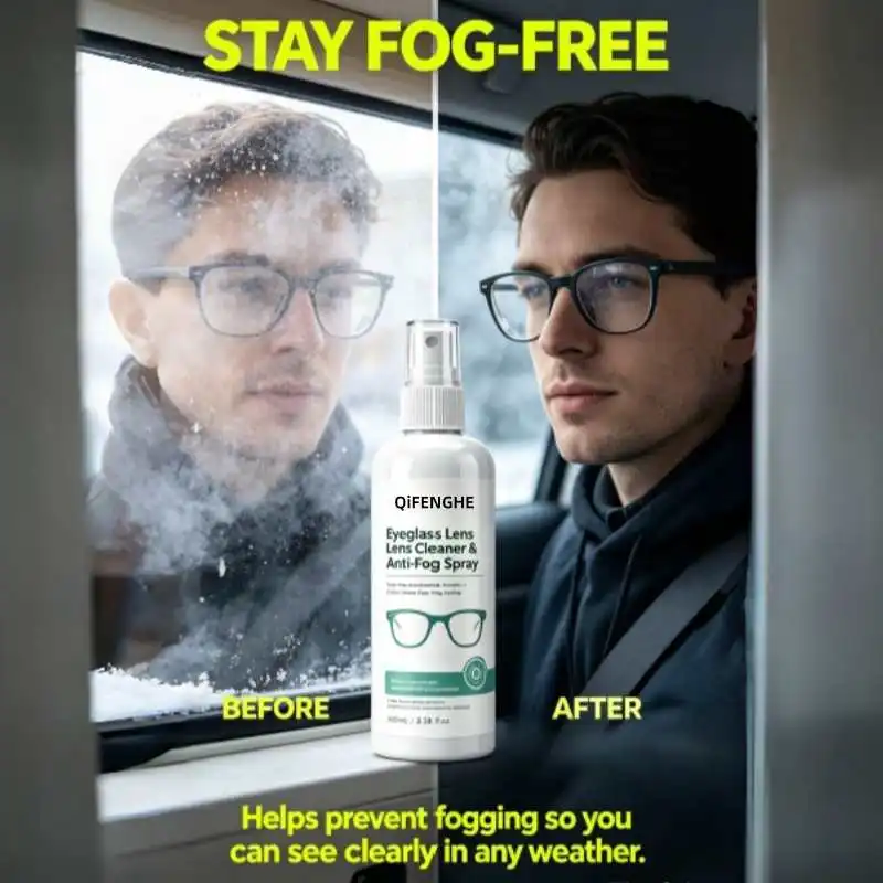 Eyeglass Lens Cleaner & Anti-Fog Spray 100ml, Anti-Scratch Formula for Glasses, Sunglasses and Goggles