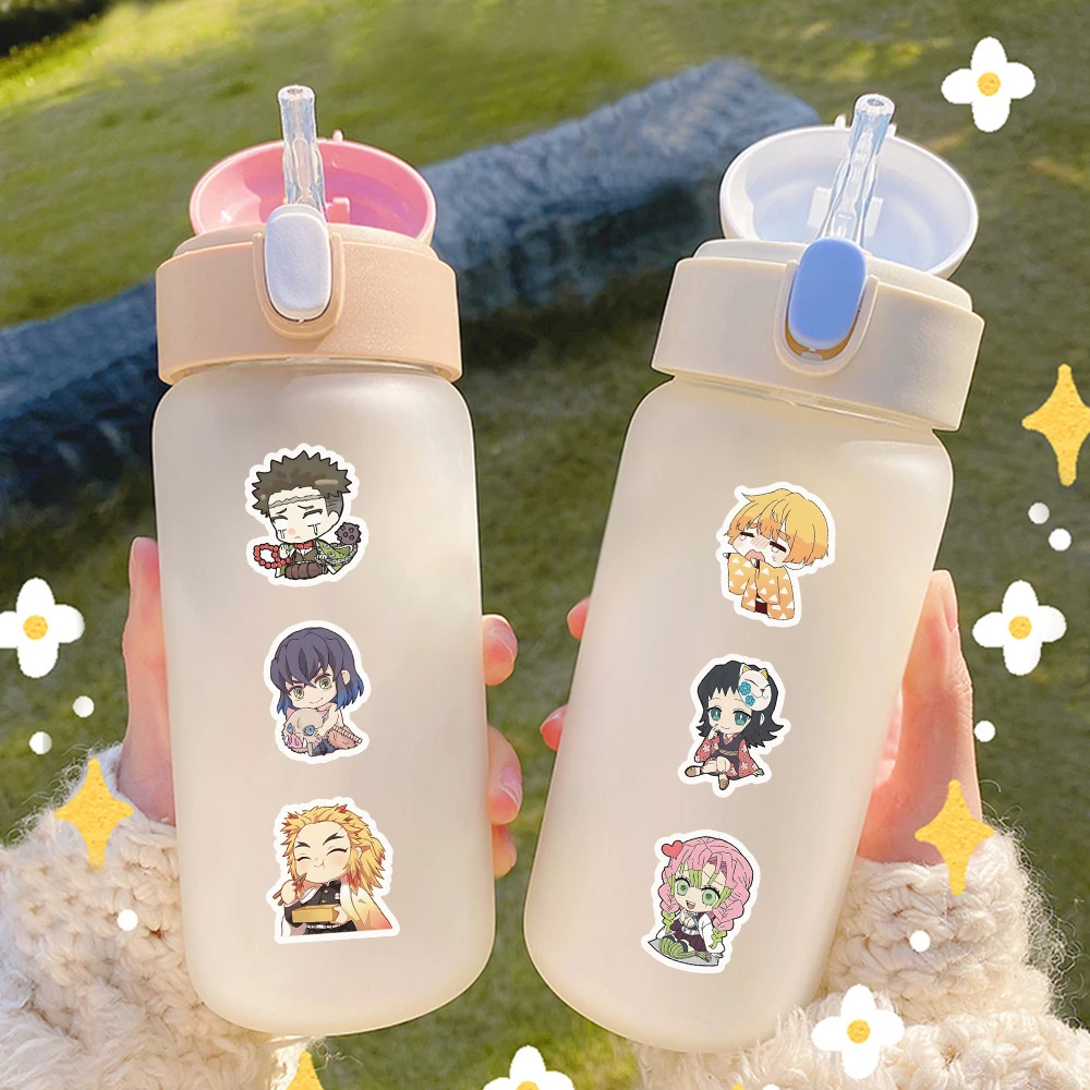 60PCS Q version Demon Slayer Kimetsu No Yaiba Stickers For Luggage Phone Case Laptop Notebook Decals Kids Gift