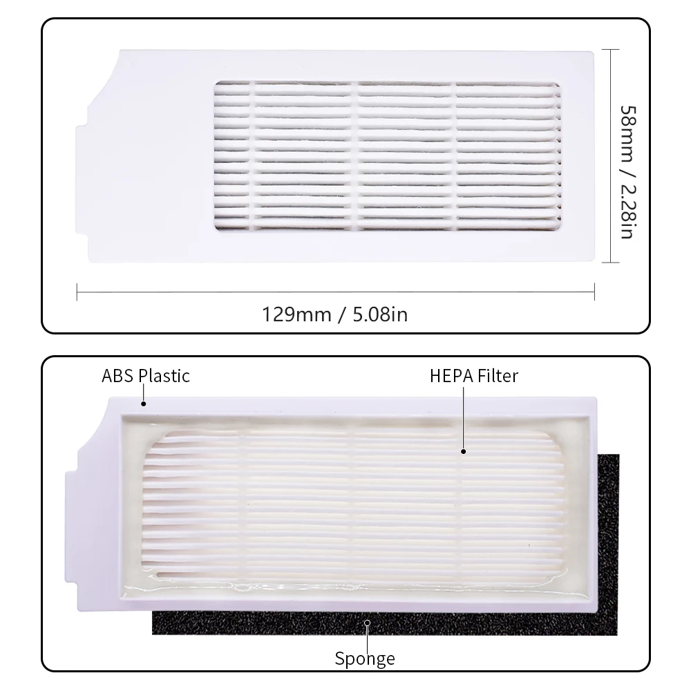 Escova lateral principal filtro mop pano saco de pó compatível com ecovacs deebot t10 plus aspirador peças acessórios substituição