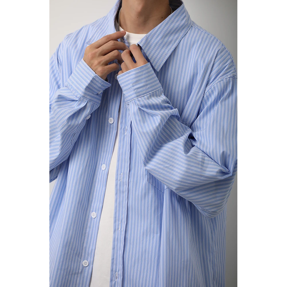 

y Japanese Sle Striped irt Men's Spring Autumn New Faion College Sle Loose Casual Long Sve irt Jaet