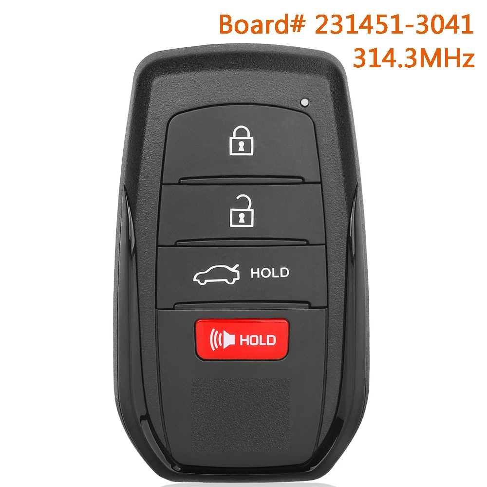 KEYECU 231451-3041 314,3MHz Intelligenter Fernbedienungs-Autoschlüssel für Toyota Crown 2023 2024 2025 HYQ14FBX 4 Tasten